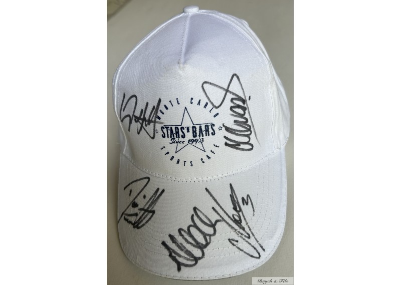 Cap signed by five pilots F1