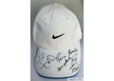 Cap signed by Djokovic, Nadal, Federer