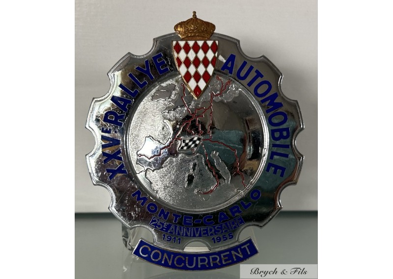 1955  MONACO BADGE PLAQUE EMAILLEE 25ème ANNIVERSAIRE                                                                      