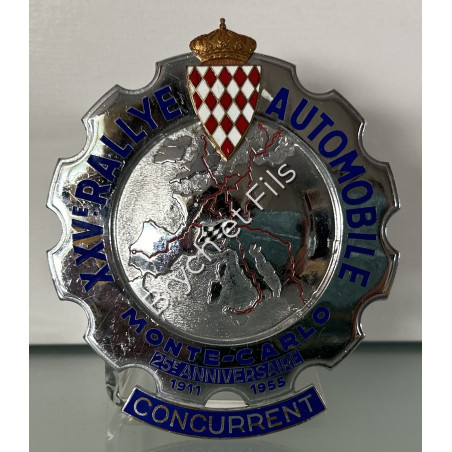1955  MONACO BADGE PLAQUE EMAILLEE 25ème ANNIVERSAIRE                                                                      