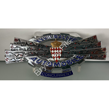 1957  MONACO BADGE PLAQUE EMAILLEE 27ème Rallye Monte-Carlo                                                     