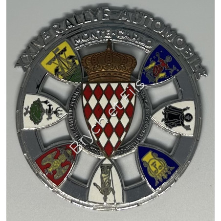 1954  MONACO BADGE PLAQUE EMAILLEE 24ème Rallye Monte-Carlo                                                     