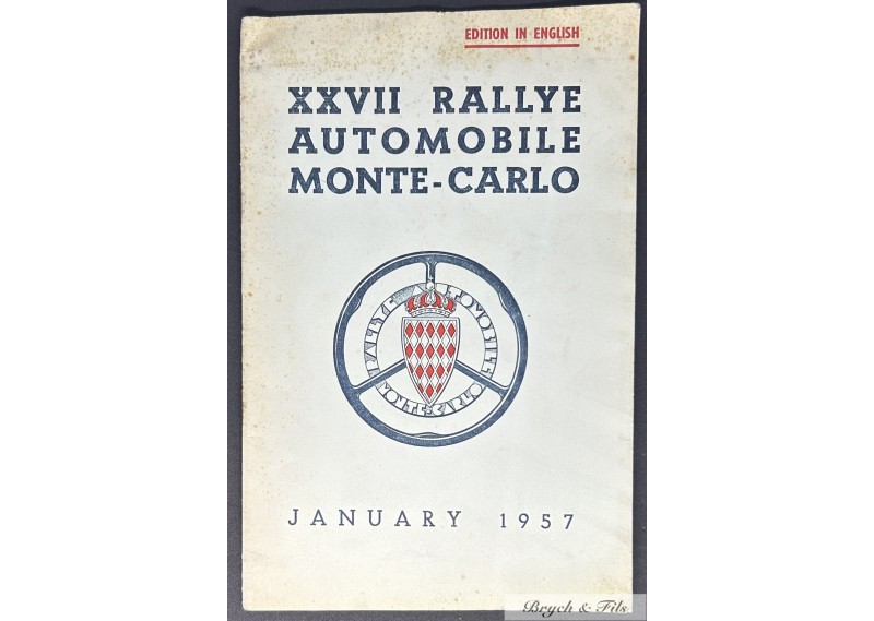 1957 Réglement XXVIIè  RALLYE de MONTE-CARLO 