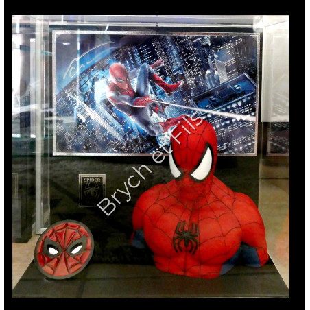 "SPIDER MAN"signed photo, bust and logo