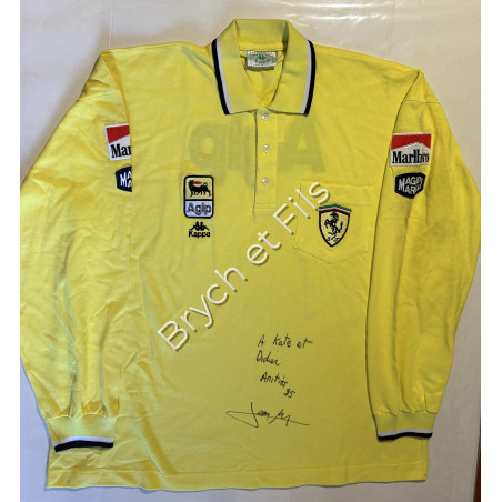 Polo Ferrari dédicacé et signé Alesi