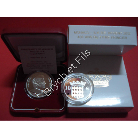 Monaco 2012 BE 10 euro argent Honoré II 400 ans du titre Princier