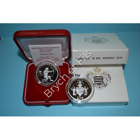 Monaco 2014 BE 10 euro Argent Hercule/Archer 