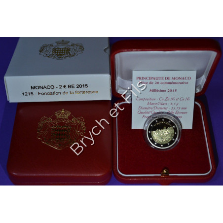 Monaco 2015 BE 2 euro 800 ans Fondation forteresse