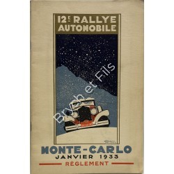 1933 REGLEMENT 12ème RALLYE...