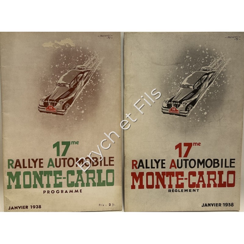 1938 PROGRAMME et REGLEMENT 17ème RALLYE MONTE-CARLO
