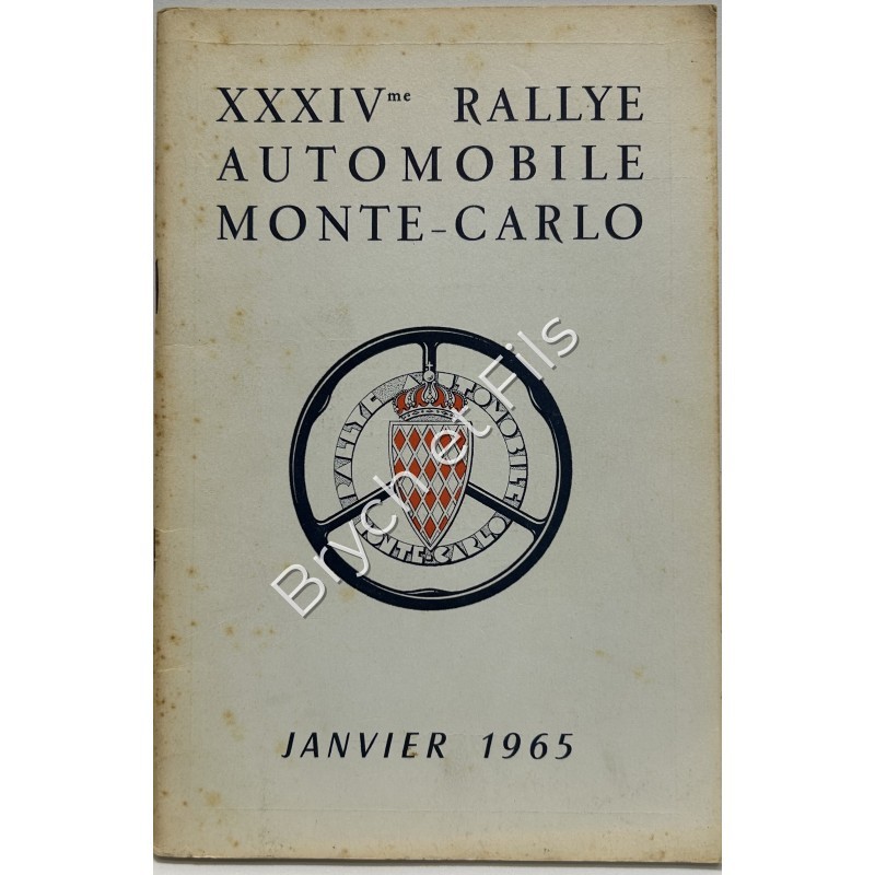 1965 REGLEMENT XXXIV RALLYE MONTE CARLO
