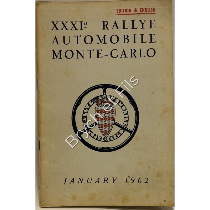 1962  XXXI Rallye Monte-Carlo