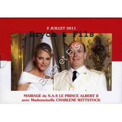 Monaco 2011 BU coffret 9 pièces 2 euro à 1 ct + 2 euro mariage