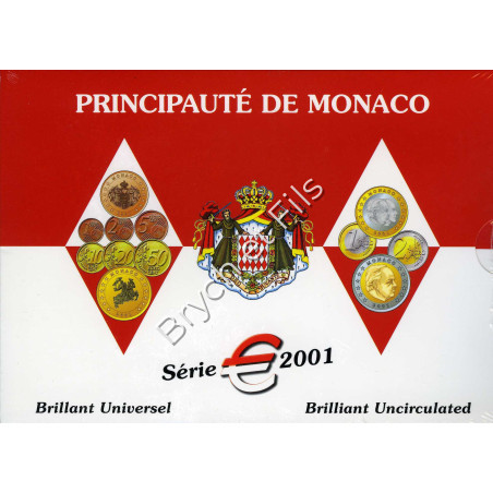 Monaco 2001 BU coffret 8 pièces 1ct à 2 euro