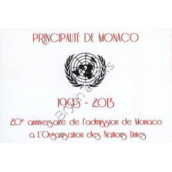 Monaco 2013 Encart 2 euro ONU avec timbre