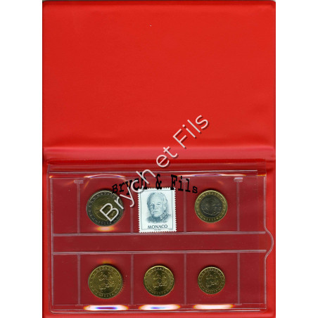 Monaco 2003 encart OETP 5 pièces 10cts à 2€ + timbre Monacophil 2004