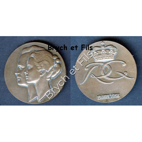 MEDAILLE DU MARIAGE SAS RAINIER III ET GRACE KELLY 19 AVRIL 1956