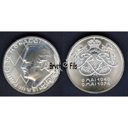 MEDAILLE MONACO JUBILE 25 ANS DE REGNE SAS RAINIER III  1949 - 1974 ARGENT