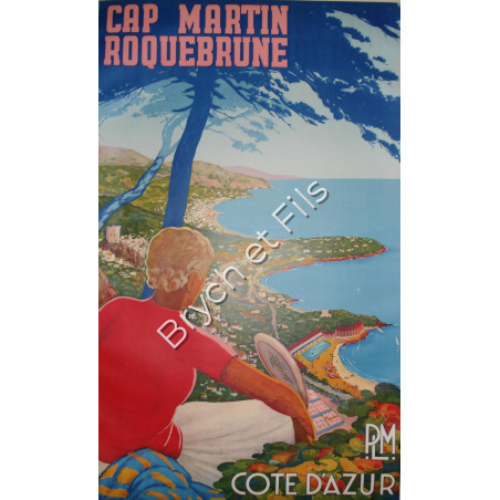 VINTAGE POSTER ROQUEBRUNE CAP MARTIN TENNIS